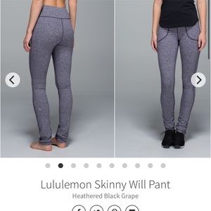 Lululemon Skinny Will Pant, Heathered Black Grape